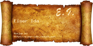 Eiser Ida névjegykártya